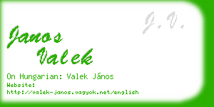 janos valek business card